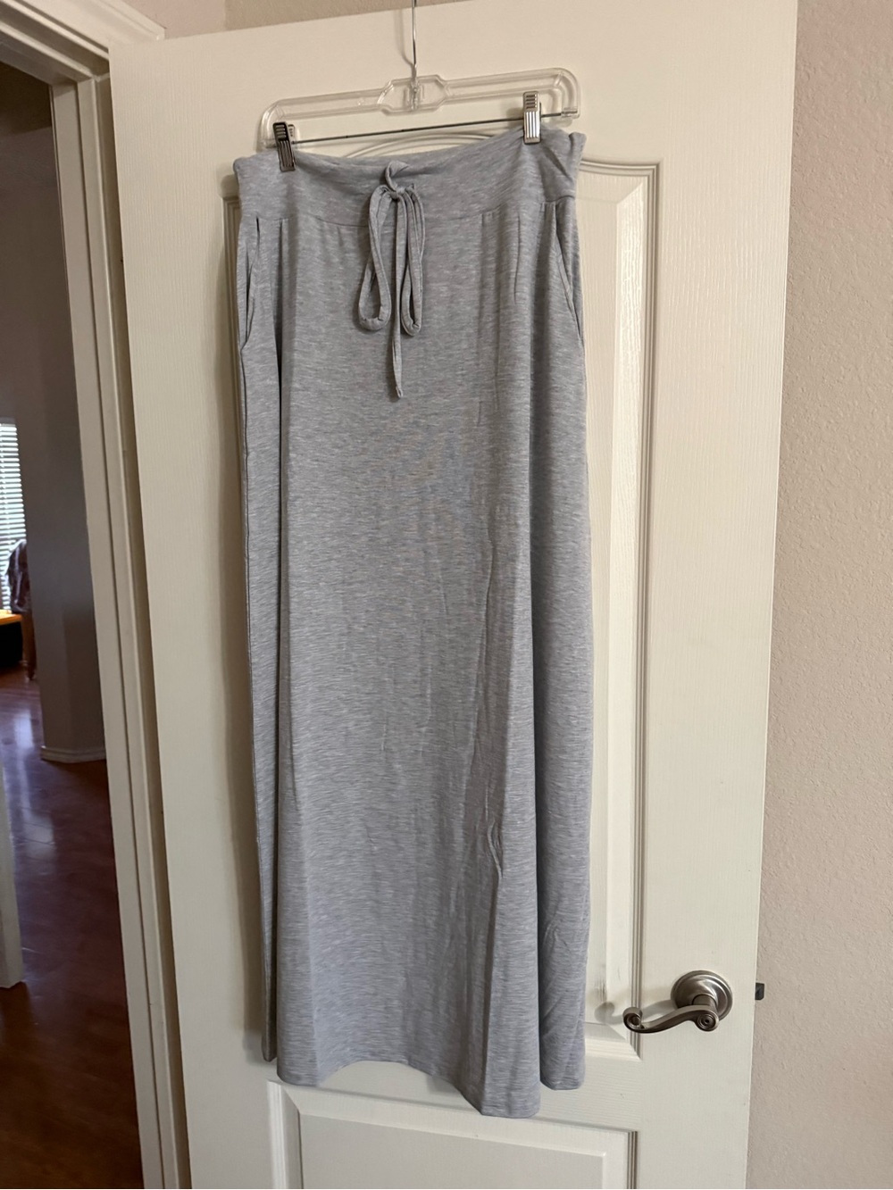 Brand New 1X Azy Casual Drawstring Maxi Skirt - Light Gray